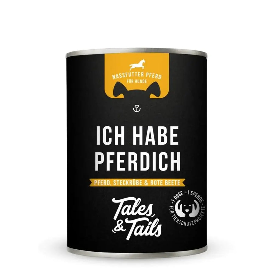 Ich habe PFERDich - Nassfutter für Hunde mit 80% Pferd - 400g Tales & Tails