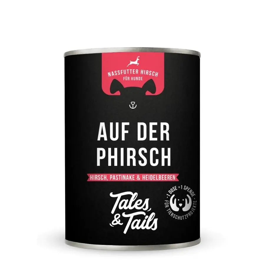 Auf der PHirsch - Nassfutter für Hunde mit 75% Hirsch - 400g Tales & Tails