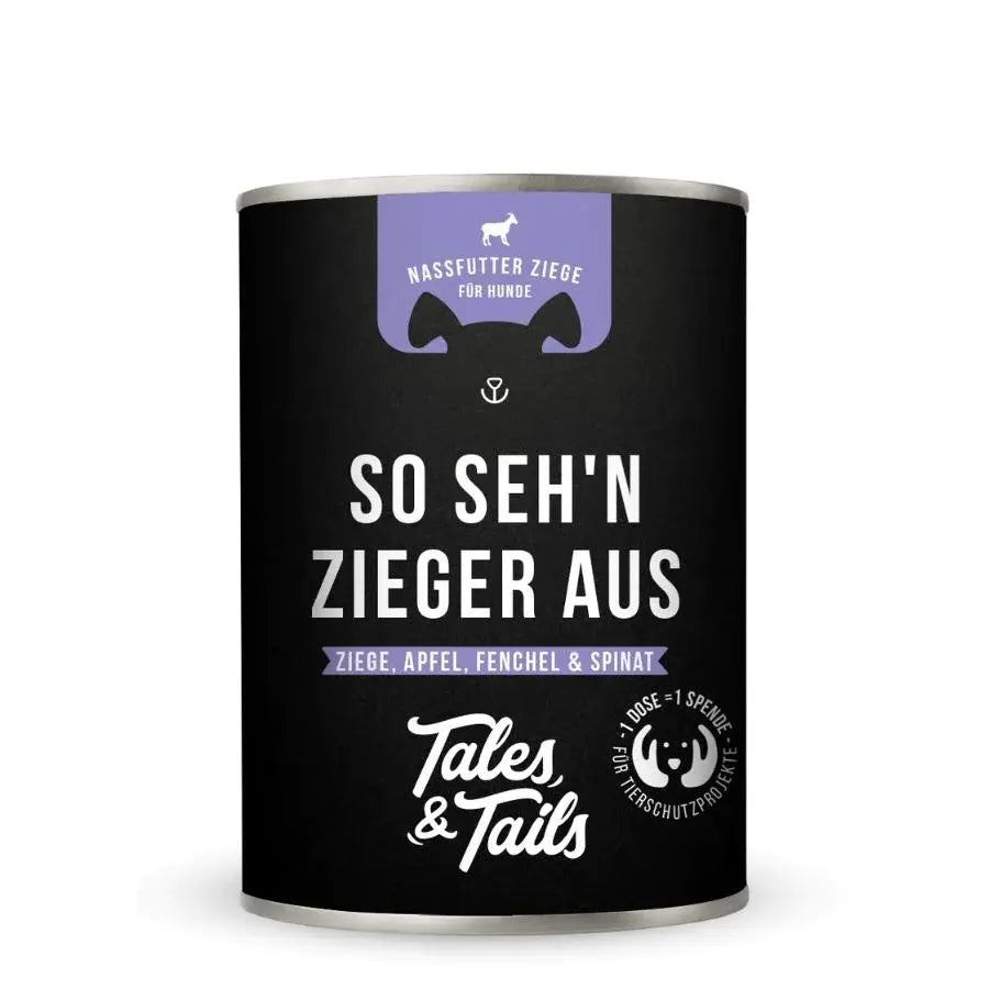 So seh'n Zieger aus - Nassfutter für Hunde mit 75% Ziege - 400g Tales & Tails