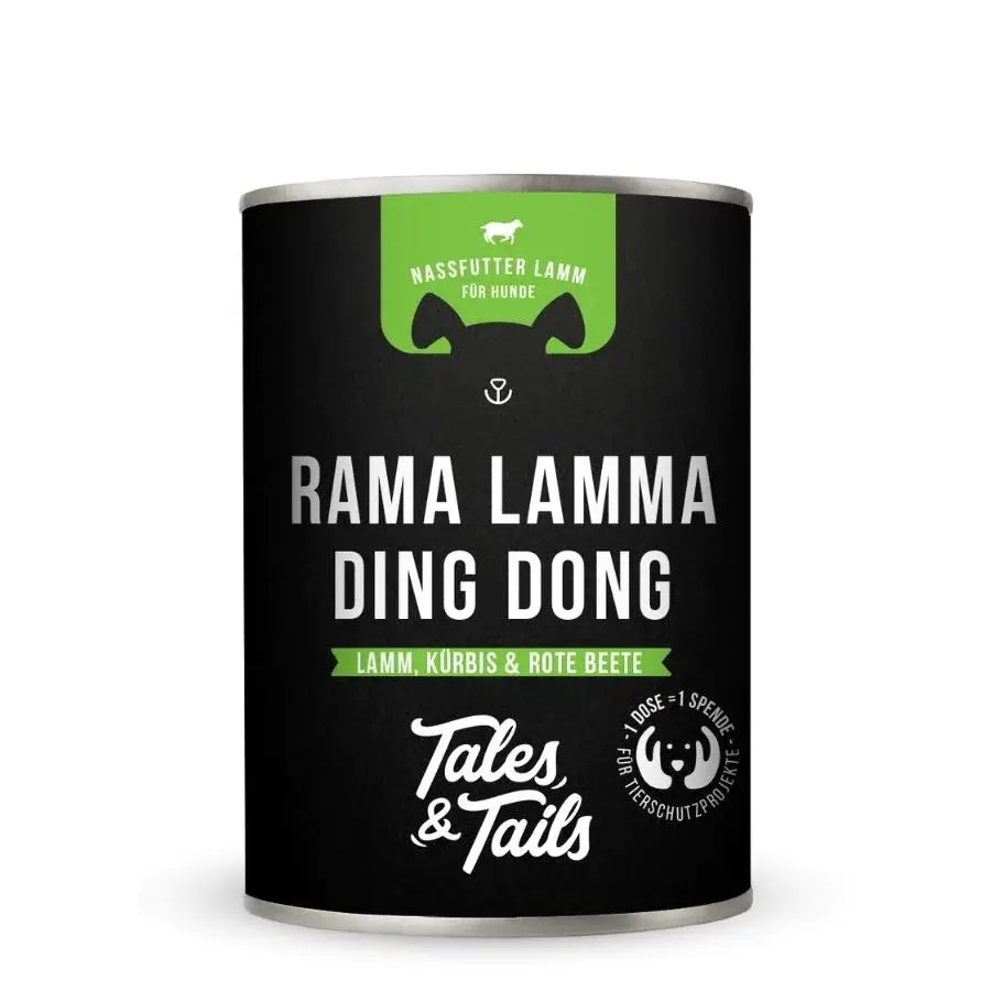 Rama Lamma Ding Dong - Nassfutter für Hunde mit 75% Lamm - 400g Tales & Tails