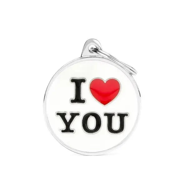 I Love You ID Tag für Hunde in weiss MyFamily