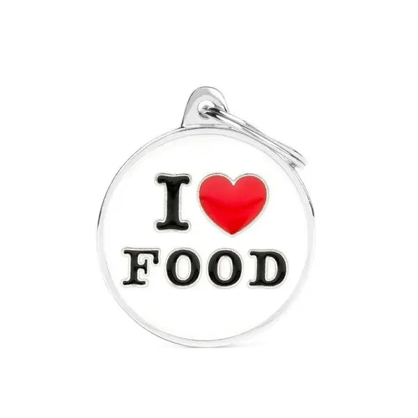 I Love Food ID Tag für Hunde in weiss MyFamily