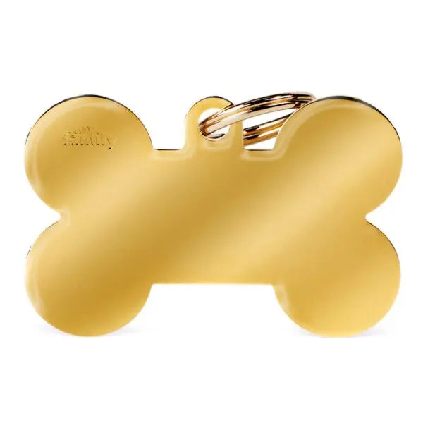Bone Golden Brass ID Tag für Hunde in gold MyFamily