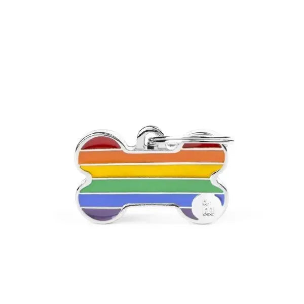 Bone Rainbow ID Tag für Hunde MyFamily
