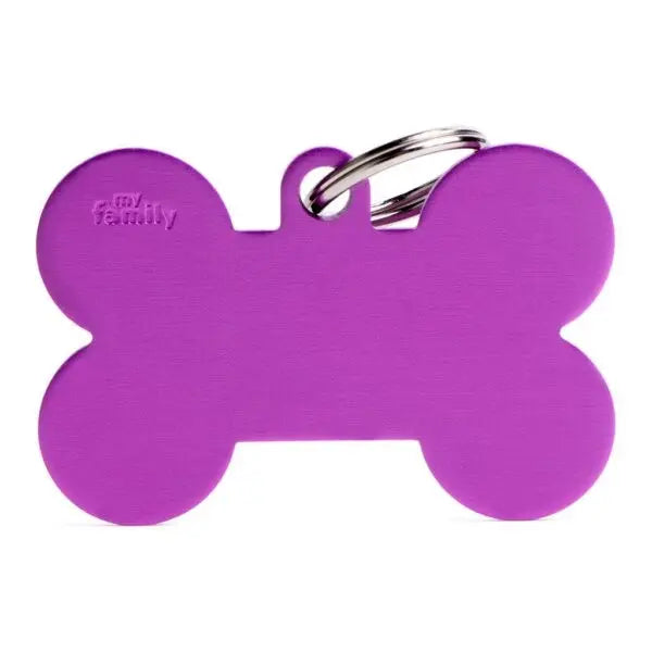 Bone Aluminium ID Tag für Hunde in lila MyFamily