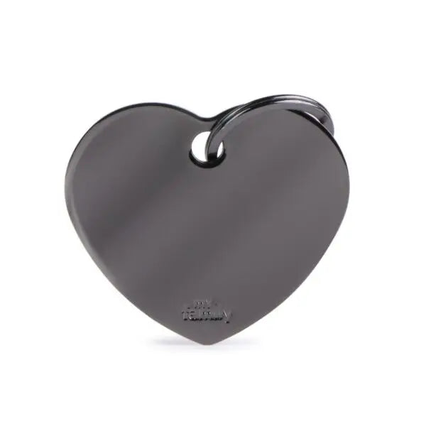 Heart Black Brass ID Tag für Hunde in schwarz MyFamily