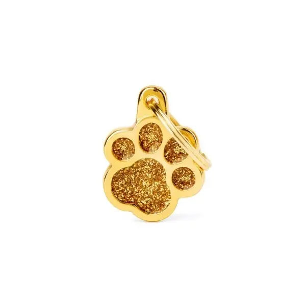Paw Glitter ID Tag für Hunde in gold MyFamily