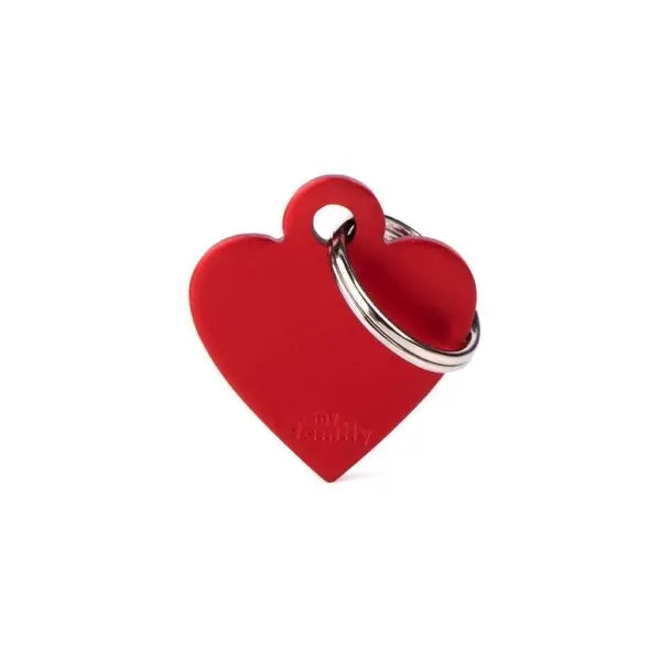 Heart Aluminum ID Tag für Hunde in rot MyFamily