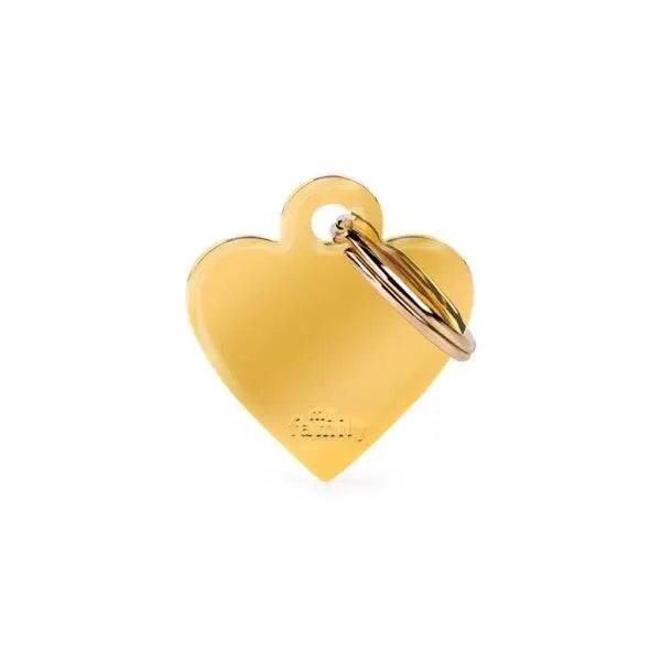 Big Heart Golden Brass ID Tag für Hunde in gold MyFamily