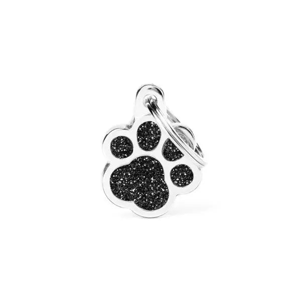 Paw Glitter ID Tag für Hunde in schwarz MyFamily