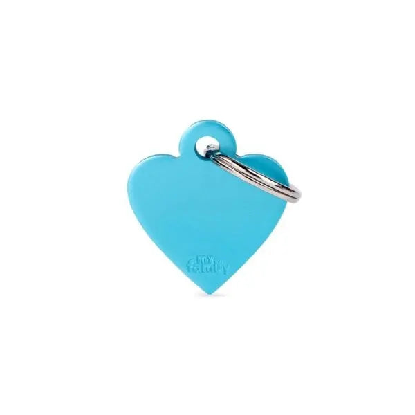 Heart Aluminium ID Tag für Hunde in hellblau MyFamily