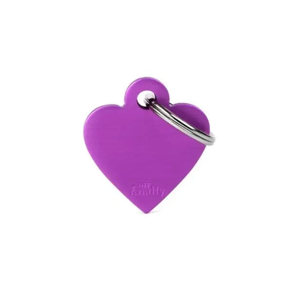 Heart Aluminium ID Tag für Hunde in lila MyFamily