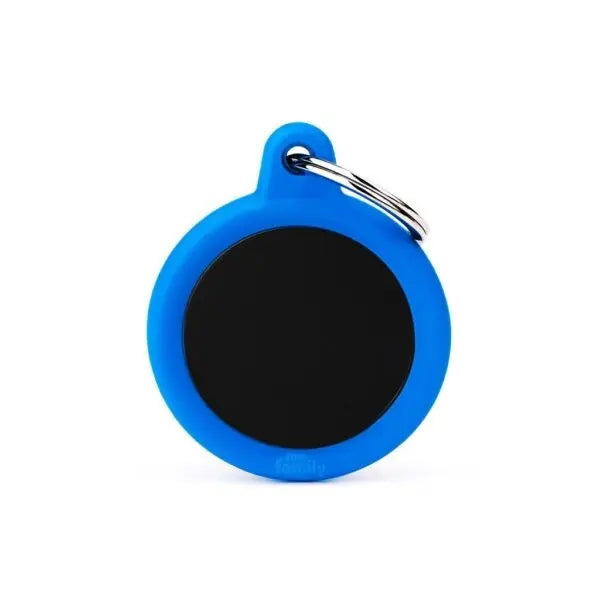 Black Circle Alu ID Tag für Hunde in blau MyFamily