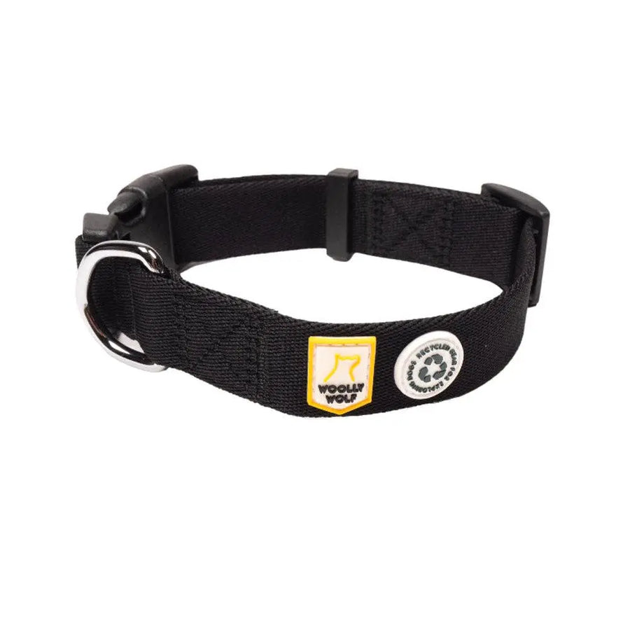Hundehalsband "Raven Black" recycelt (RPET) Woolly Wolf