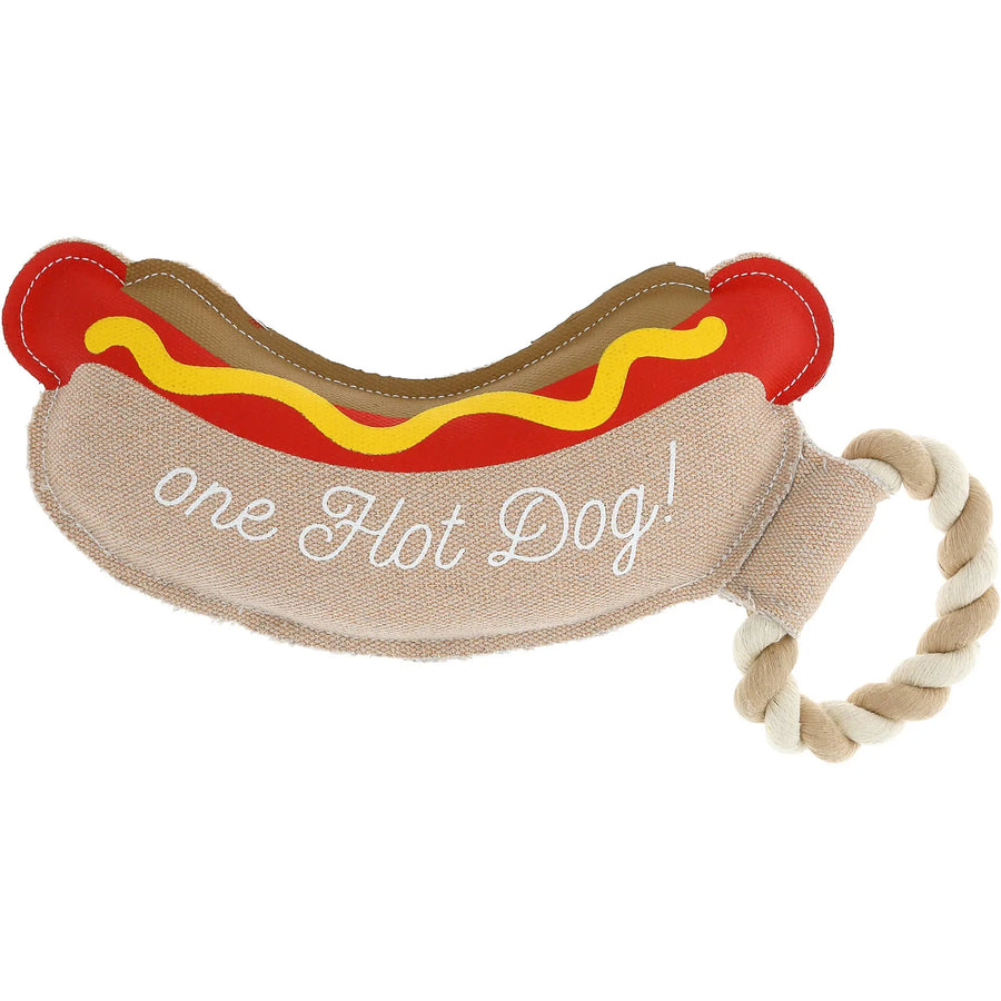 Hundespielzeug aus Segeltuch am Seil - Hot Dog Pavilion