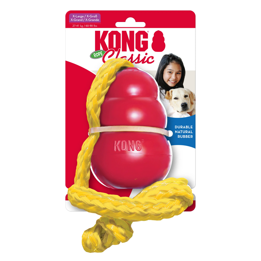 KONG Classic mit Seil Spielzeug für Hunde KONG