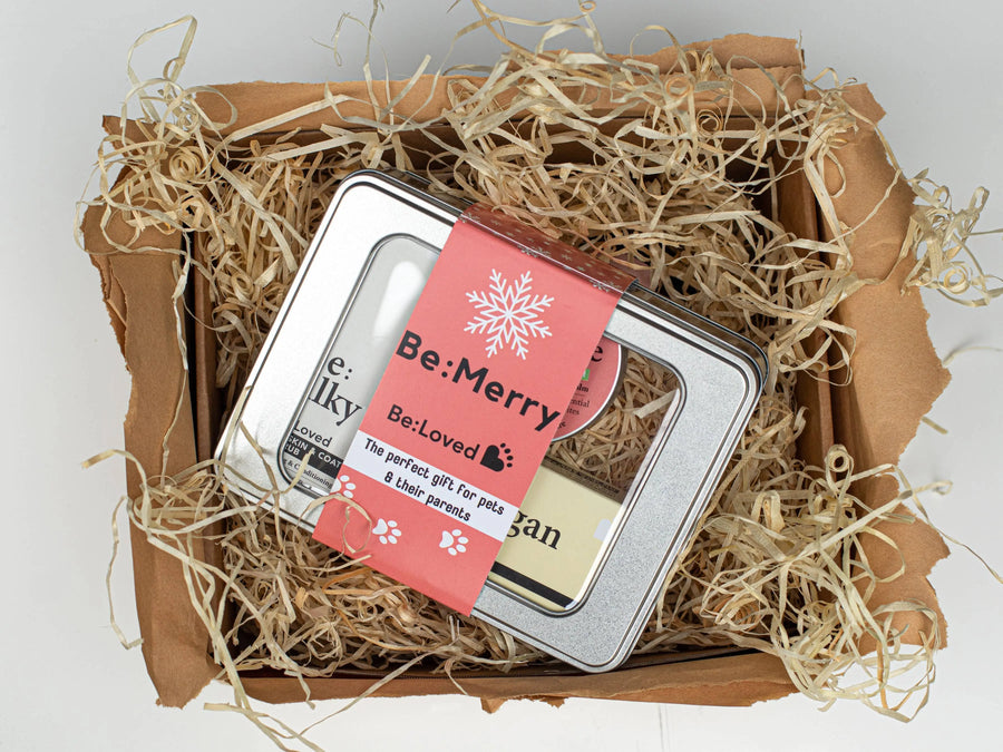 Geschenkset für Hunde, Be Merry, perfektes Geschenk für Haustiere und ihre Menschen BeLoved, Natural Dog Grooming Products.