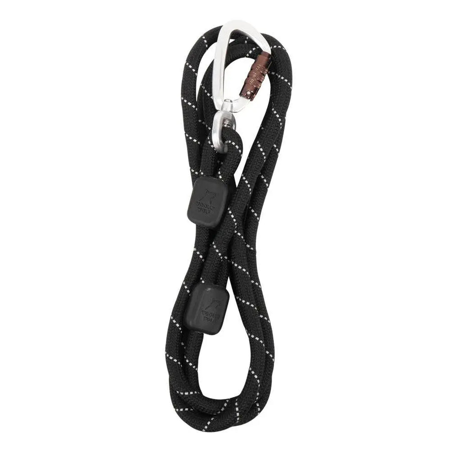 Hundeleine "Raven Black" recycelt (RPET) - 180 cm Woolly Wolf