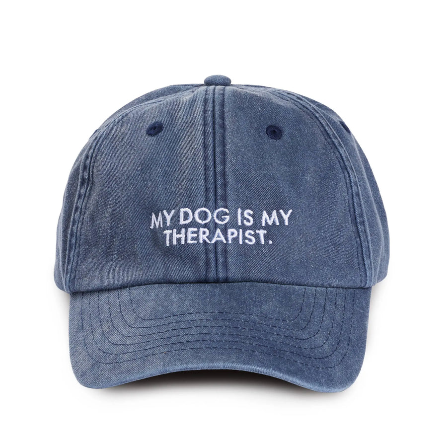 Cap MY DOG IS MY THERAPIST Vintage Denim Lieblingspfote