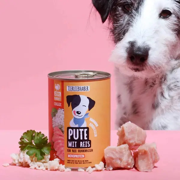 Nassfutter Pute mit Reis 400g Tierliebhaber