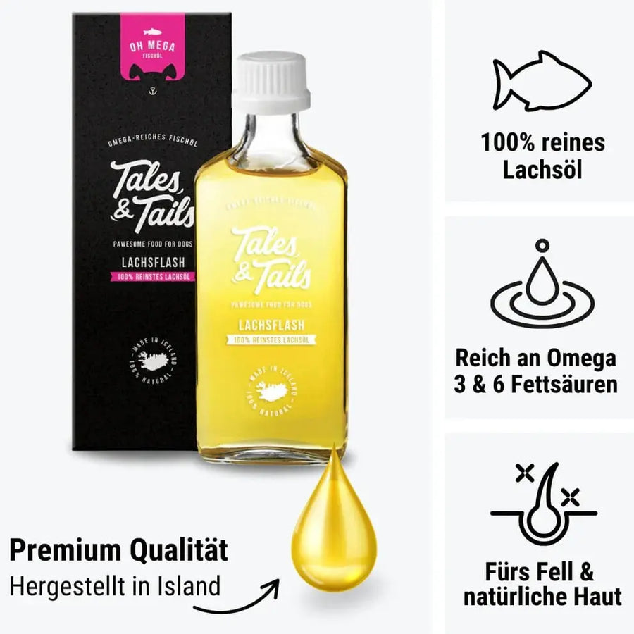 Oh Mega! Lachsflash - 100% Lachsöl - 240ml Tales & Tails