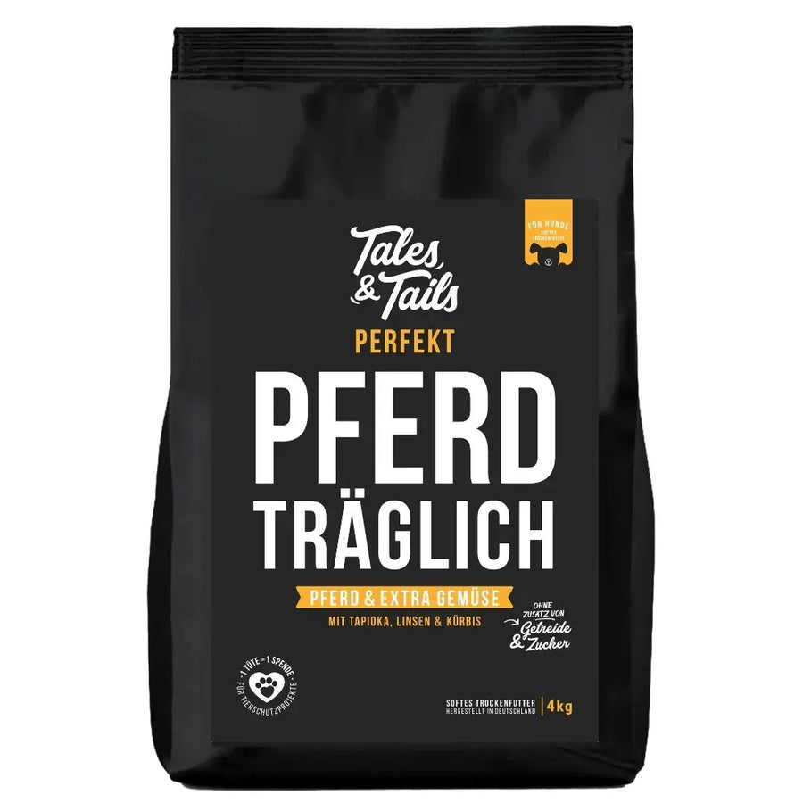 Perfekt Pferdträglich - softes Hunde-Trockenfutter mit Pferd Tales & Tails